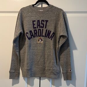 Champion Gray East Carolina Crewneck Sweater